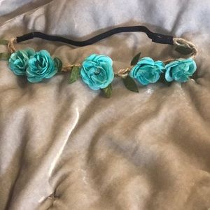 Teal Flower Crown